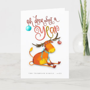 Cartes Pour Fêtes Annuelles Humoristique Mignonne Oh Deer Quelle Année