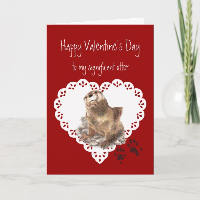 Cartes Pour Fêtes Annuelles Humour animal de loutre significative de (Devant)