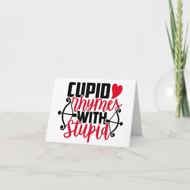 Cartes Pour Fêtes Annuelles Humour anti-Valentine | Des rimes Cupides Avec Stu (Devant)