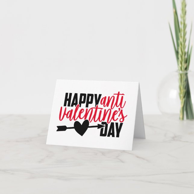 Cartes Pour Fêtes Annuelles Humour anti-Valentine | Joyeuse journée anti-Valen (Devant)