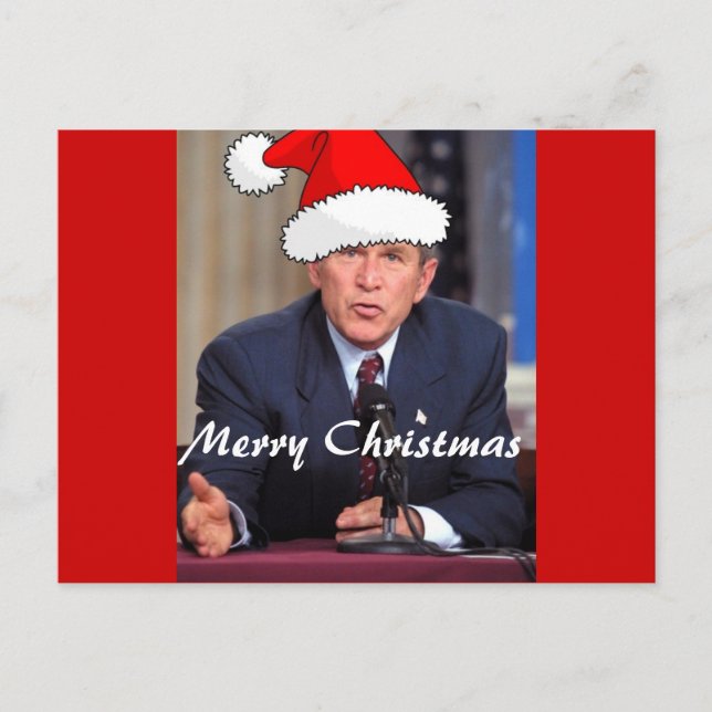 Cartes Pour Fêtes Annuelles Humour de Noël de George W. Bush (Devant)