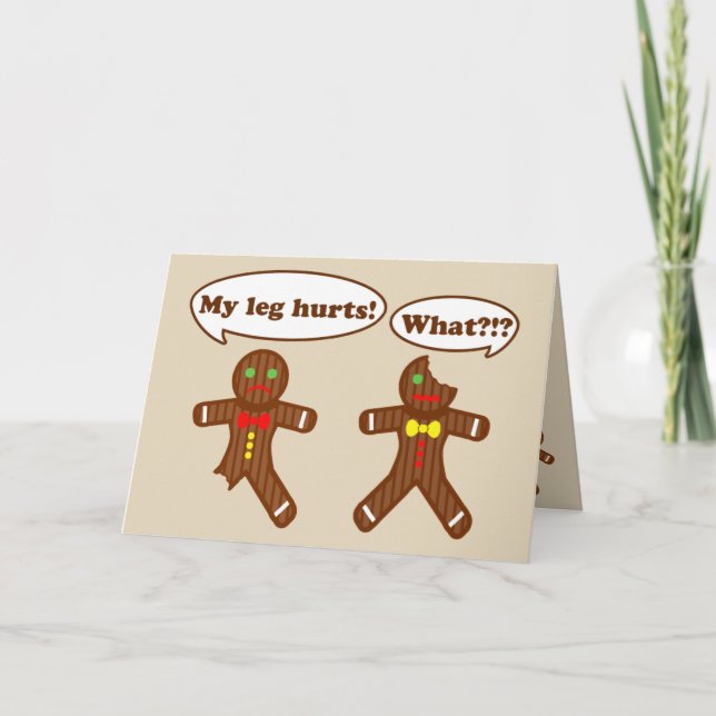 Cartes Pour Fêtes Annuelles Humour de Noël de pain d'épice (Devant)