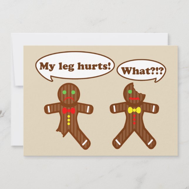 Cartes Pour Fêtes Annuelles Humour de Noël de pain d'épices | Brun (Devant)