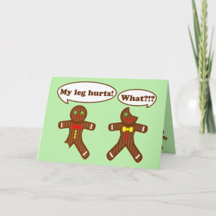 Cartes Pour Fêtes Annuelles Humour de Noël de pain d'épices   Vert