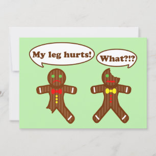 Cartes Pour Fêtes Annuelles Humour de Noël de pain d'épices   Vert