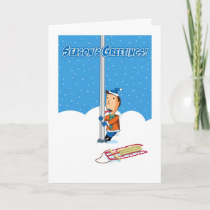 Cartes Pour Fêtes Annuelles Humour de Noël, langue collée à pôle Salutations