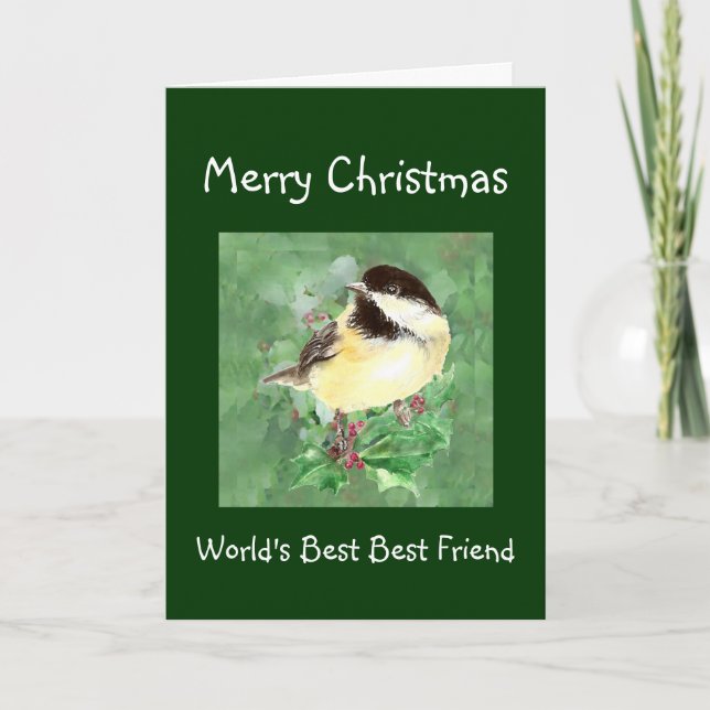 Cartes Pour Fêtes Annuelles Humour de Noël Meilleur Ami Oiseau du monde (Devant)