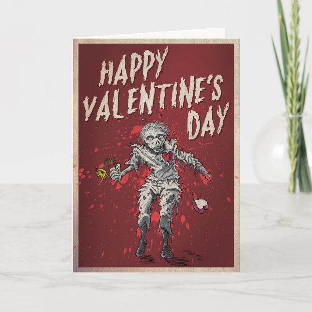 Cartes Pour Fêtes Annuelles Humour de Saint-Valentin de zombi (Devant)