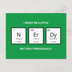 Cartes Pour Fêtes Annuelles Humour de table périodique Nerdy   Funny Science P