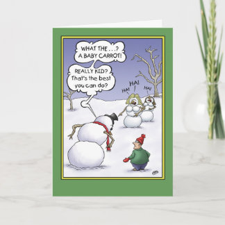 Cartes Pour Fêtes Annuelles Humour de vacances de Snowman, la taille compte