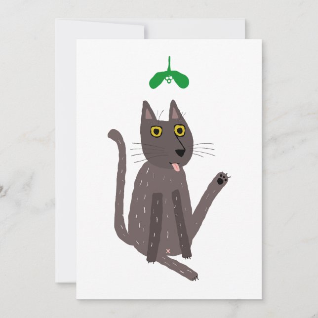 Cartes Pour Fêtes Annuelles Humour drôle de chat (Devant)