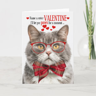 Cartes Pour Fêtes Annuelles Humour Feline Marbled Tabby Cat Lover Valentine
