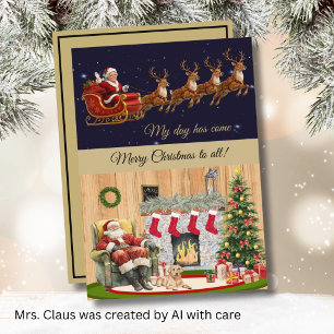 Cartes Pour Fêtes Annuelles *Humour Mme Claus la veille de Noël