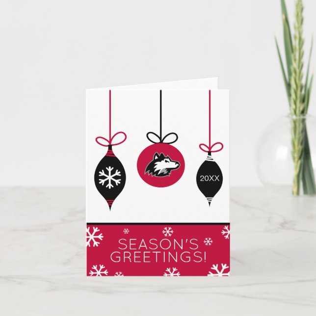 Cartes Pour Fêtes Annuelles Huskies du nord de l'Illinois | Noël (Devant)