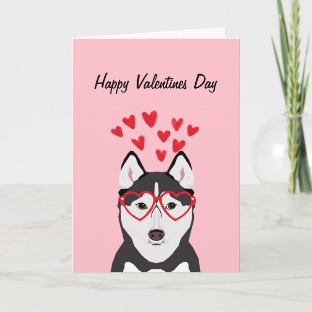 Cartes Pour Fêtes Annuelles Husky Dog Valentines love card (Devant)