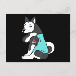 Cartes Pour Fêtes Annuelles Husky J'aime Maman Tatouage Husky Drôle de Fête
