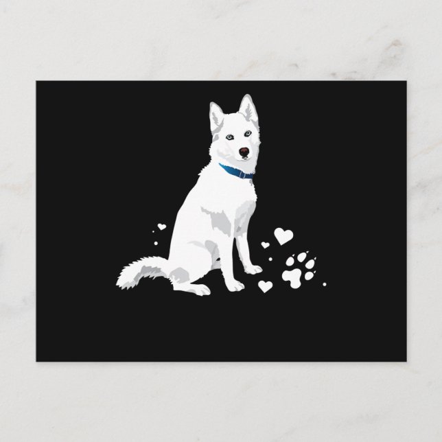 Cartes Pour Fêtes Annuelles Husky Sibérie Husky Sweet White Snow Dog (Devant)