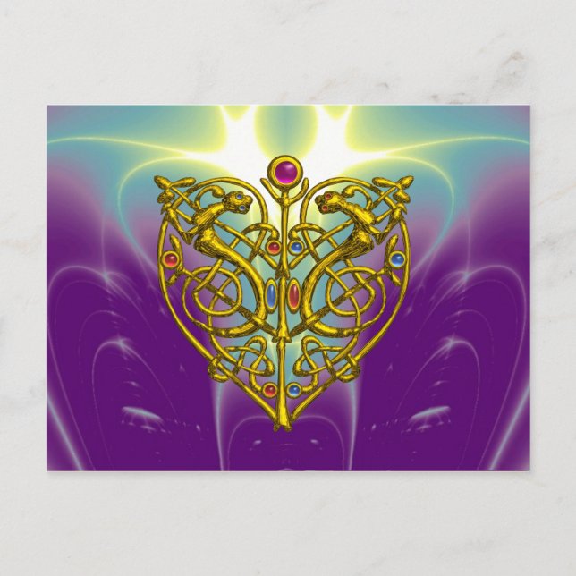 Cartes Pour Fêtes Annuelles HYPER VALENTINE / Gold Celtic Heart (Devant)