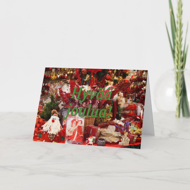 Cartes Pour Fêtes Annuelles Hyvää joulua ! Joyeux Noël en finnois gf (Devant)