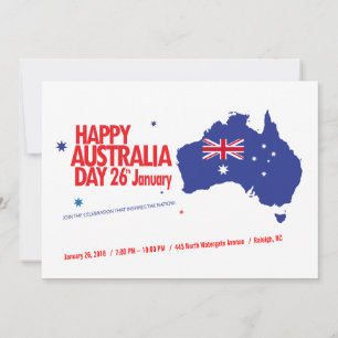 Cartes Pour Fêtes Annuelles "I LOVE AUSTRALIA" Australia Day 26 janvier