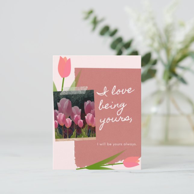 Cartes Pour Fêtes Annuelles I Love Being Your with Tulip Romantic Valentine's (Debout devant)