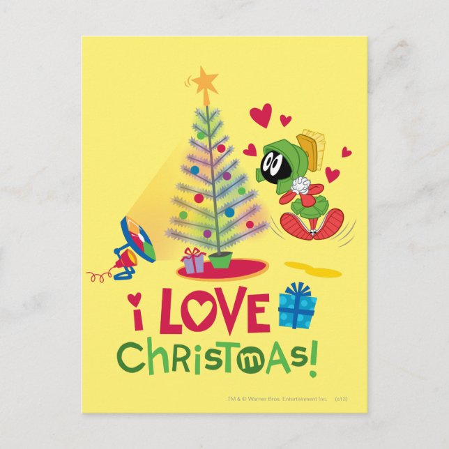 Cartes Pour Fêtes Annuelles I Love Christmas - MARVIN THE MARTIAN™ (Devant)