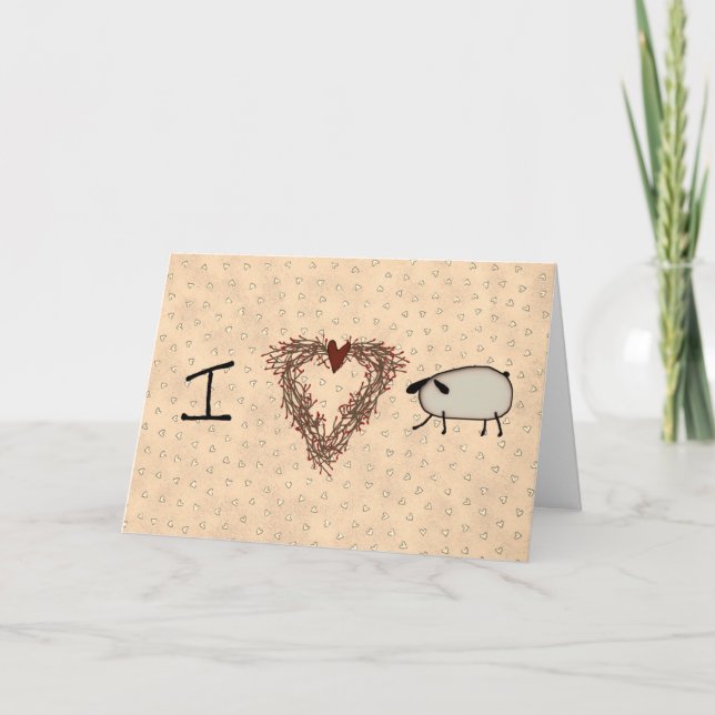 Cartes Pour Fêtes Annuelles I Love Ewe Valentine's Day Card (Devant)