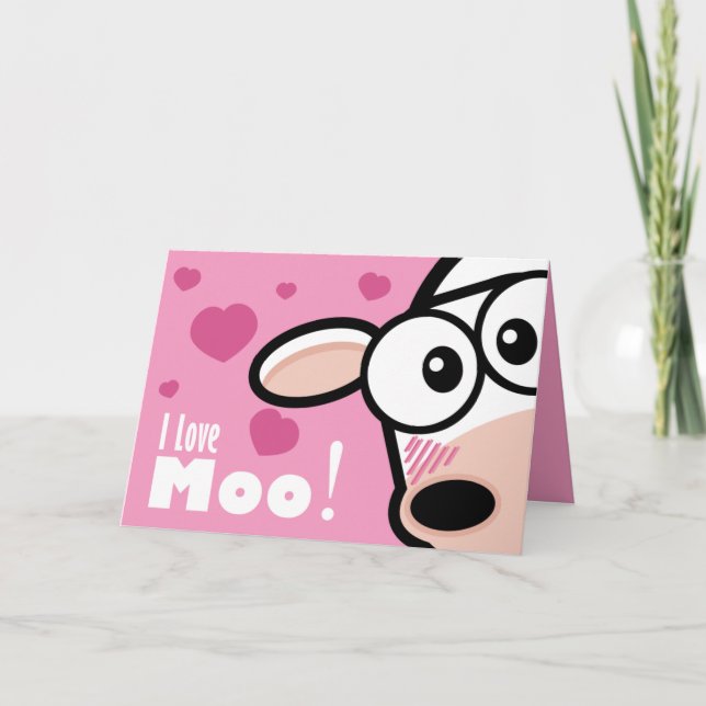 Cartes Pour Fêtes Annuelles I Love Moo Valentine's Card (Devant)