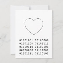 I Love You Binary Heart Valentine's Day Geek