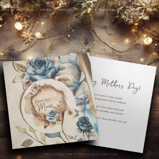 Cartes Pour Fêtes Annuelles I Love You Maman Nom personnalisable