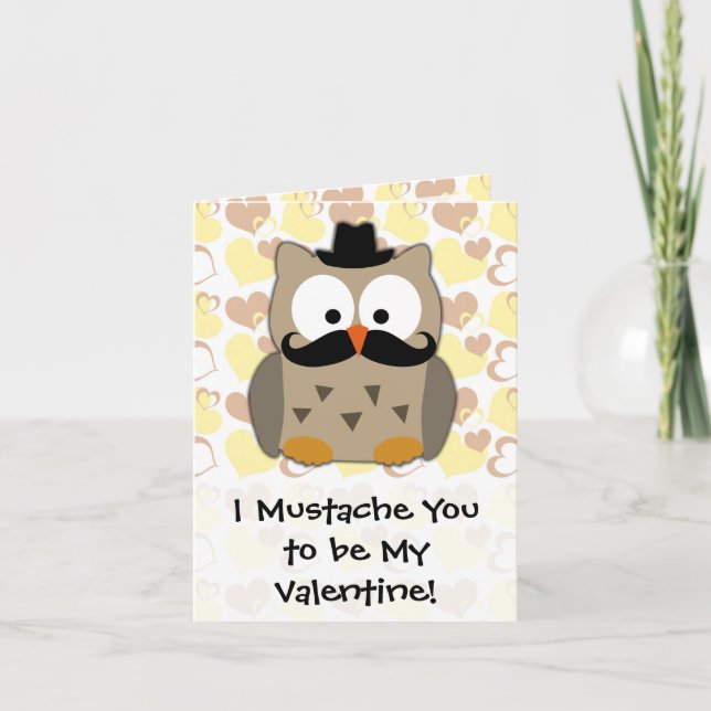 Cartes Pour Fêtes Annuelles I moustache vous à être mon Valentine (Devant)