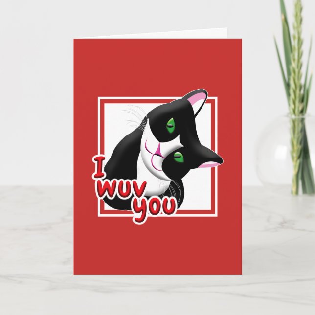 Cartes Pour Fêtes Annuelles I Wuv You Valentine's Day Chat (Devant)