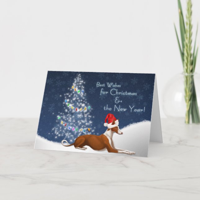 Cartes Pour Fêtes Annuelles Ibizan Hound Christmas (Devant)