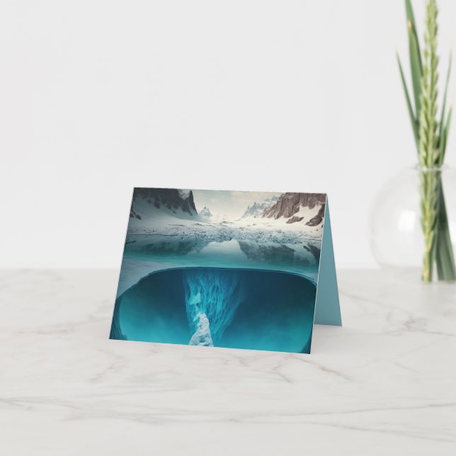 Cartes Pour Fêtes Annuelles Icy Mountain View (Devant)