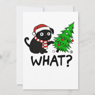Cartes Pour Fêtes Annuelles Idée cadeau Noël Pug noir