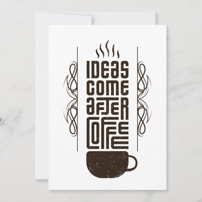 Cartes Pour Fêtes Annuelles Idées Après Café, Lettres Typographiques Branchées (Devant)