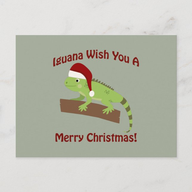 Cartes Pour Fêtes Annuelles Iguana Vous Souhaite Un Joyeux Noël (Devant)