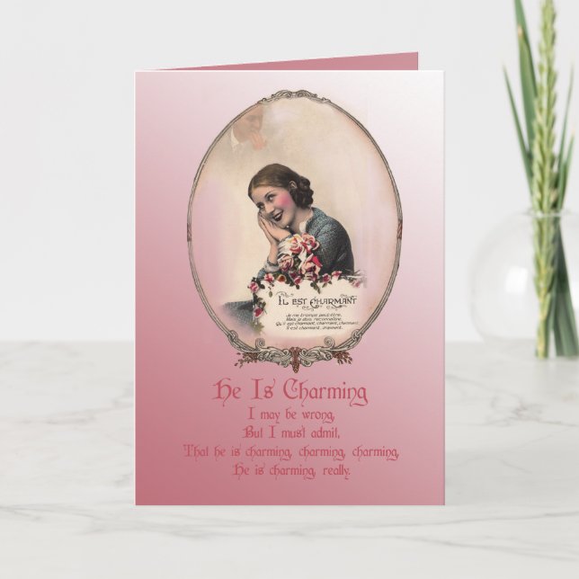 Cartes Pour Fêtes Annuelles Il est avec du charme (Devant)