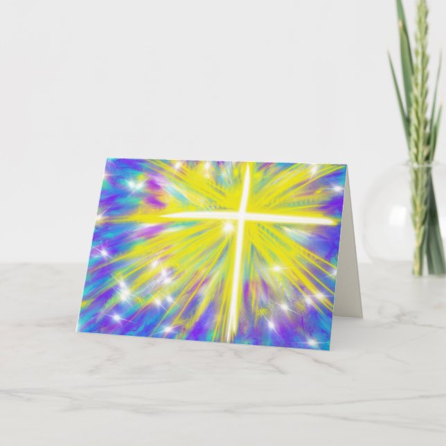 Cartes Pour Fêtes Annuelles Il est ressuscité Pâques Christian Art Moderne Des (Devant)