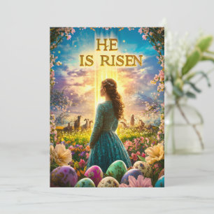 Cartes Pour Fêtes Annuelles Il est ressuscité Pâques Jésus religieux
