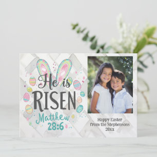Cartes Pour Fêtes Annuelles Il est ressuscité, Photo Christian Pâques Jésus Bi