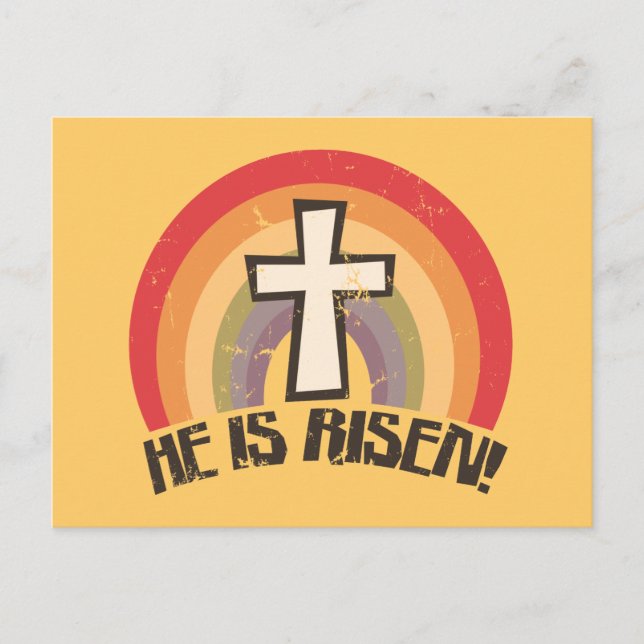 Cartes Pour Fêtes Annuelles Il Est Ressuscité Religieux Pâques (Devant)