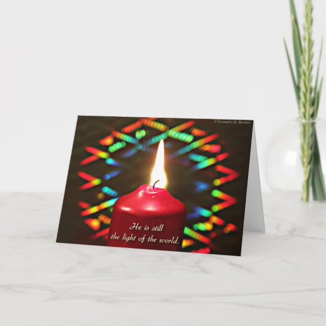 Cartes Pour Fêtes Annuelles Il est toujours la lumière du monde (Devant)