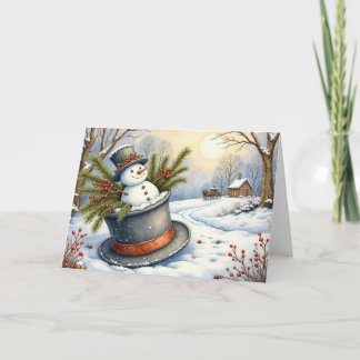 Cartes Pour Fêtes Annuelles Il était une fois en hiver