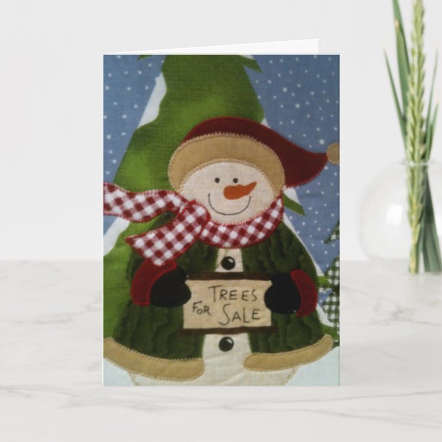 CARTES POUR FÊTES ANNUELLES IL FAIT CHAUD À L'INTÉRIEUR PRÈS DE L'ARBRE (Devant)