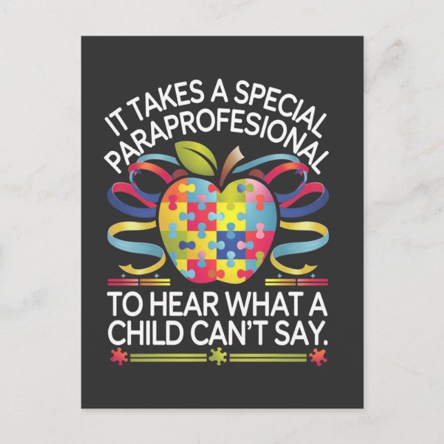 Cartes Pour Fêtes Annuelles Il faut un autisme paraprofessionnel spécial (Devant)