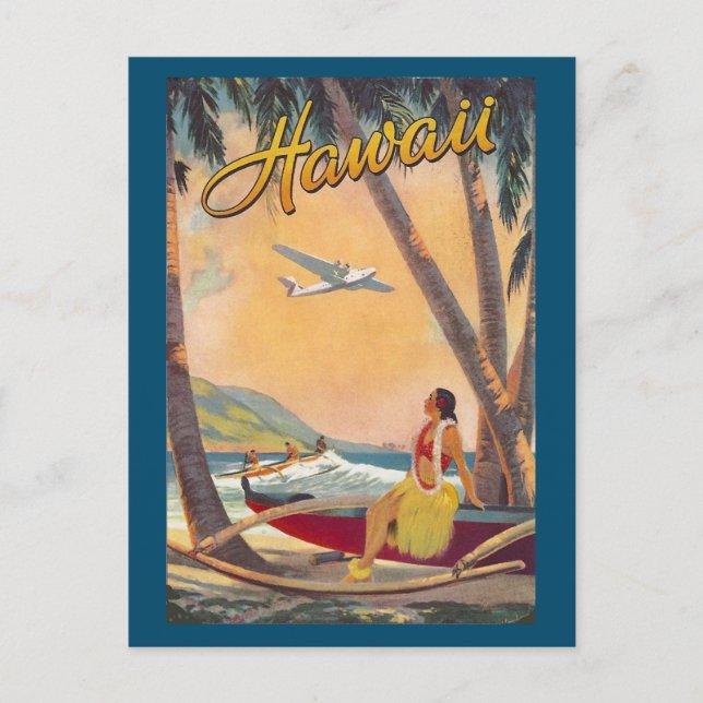 Cartes Pour Fêtes Annuelles Iles d'Hawaii vintage Voyage Aloha Pacifique (Devant)