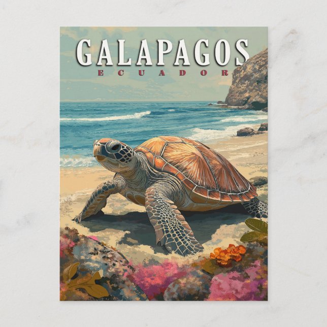 Cartes Pour Fêtes Annuelles Îles Galapagos Tortue géante Voyage (Devant)