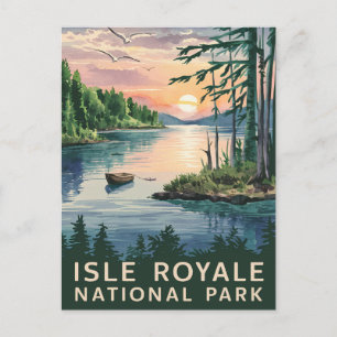 Cartes Pour Fêtes Annuelles Illustration aquarelle de l'île Royale