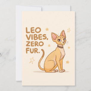 Cartes Pour Fêtes Annuelles Illustration artistique du chat Sphynx sous le sig